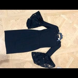 Black lace midi dress